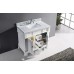 Huntshire 40" Single Bathroom Vanity in White with Marble Top and Square Sink with Polished Chrome Faucet and Mirror - B07D3YLPTC